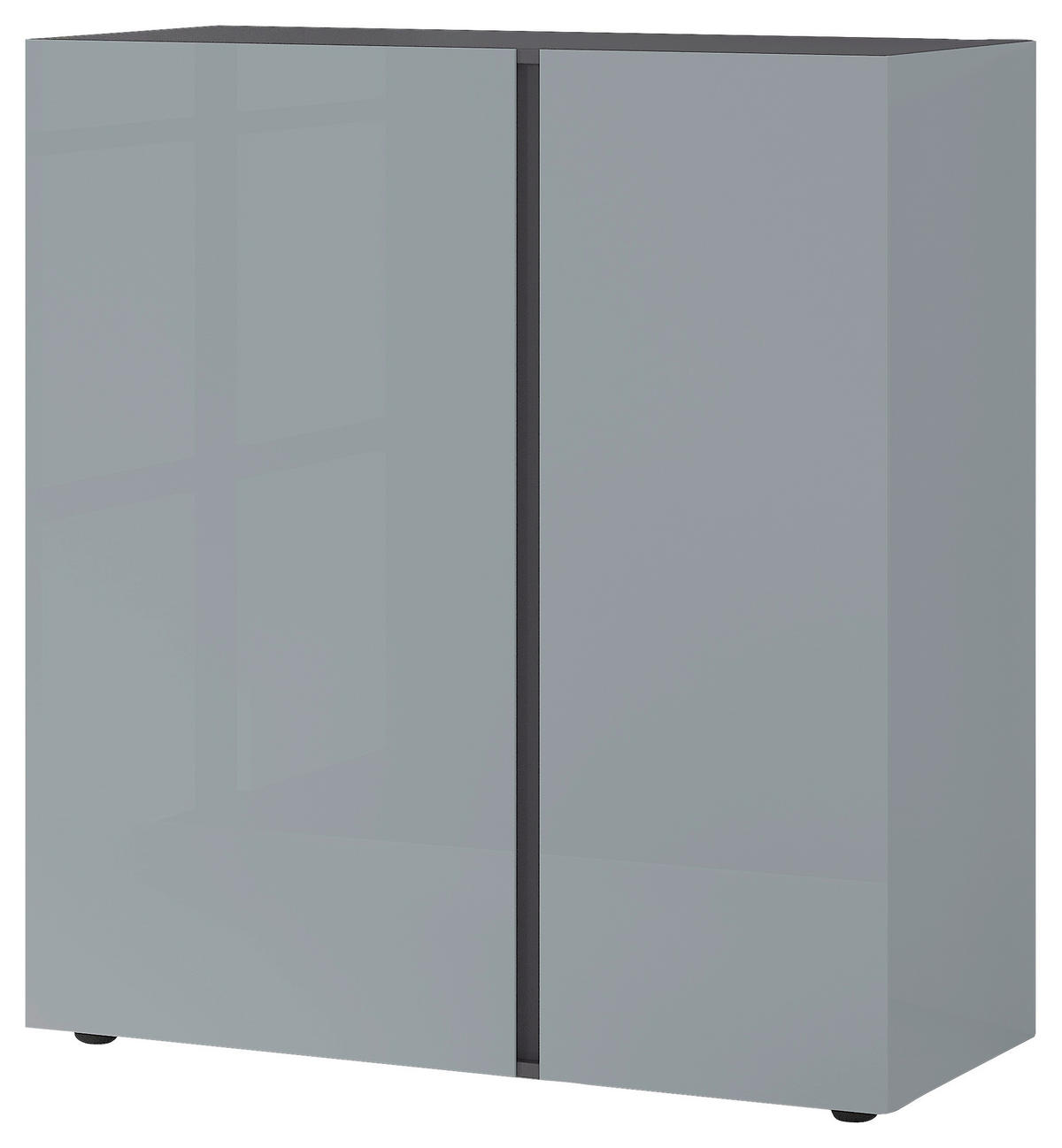 Kommode Mesa Graphit Nachbildung Silbergrau Hochglanz B/H/T: ca. 94x103x43 cm Mesa - Graphit/Silbergrau (94,00/103,00/43,00cm)