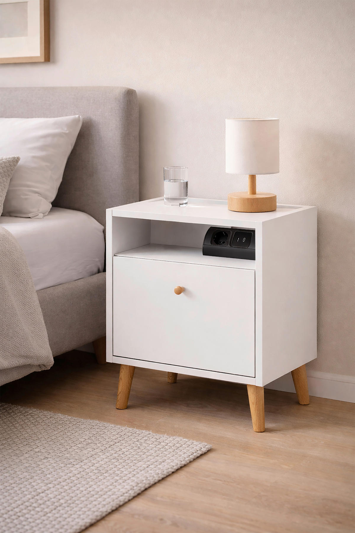 Nachtkonsole Bjarne weiß B/H/T: ca. 40,2x50,1x32,7 cm Bjarne - weiß (40,20/50,10/32,70cm) - Schildmeyer