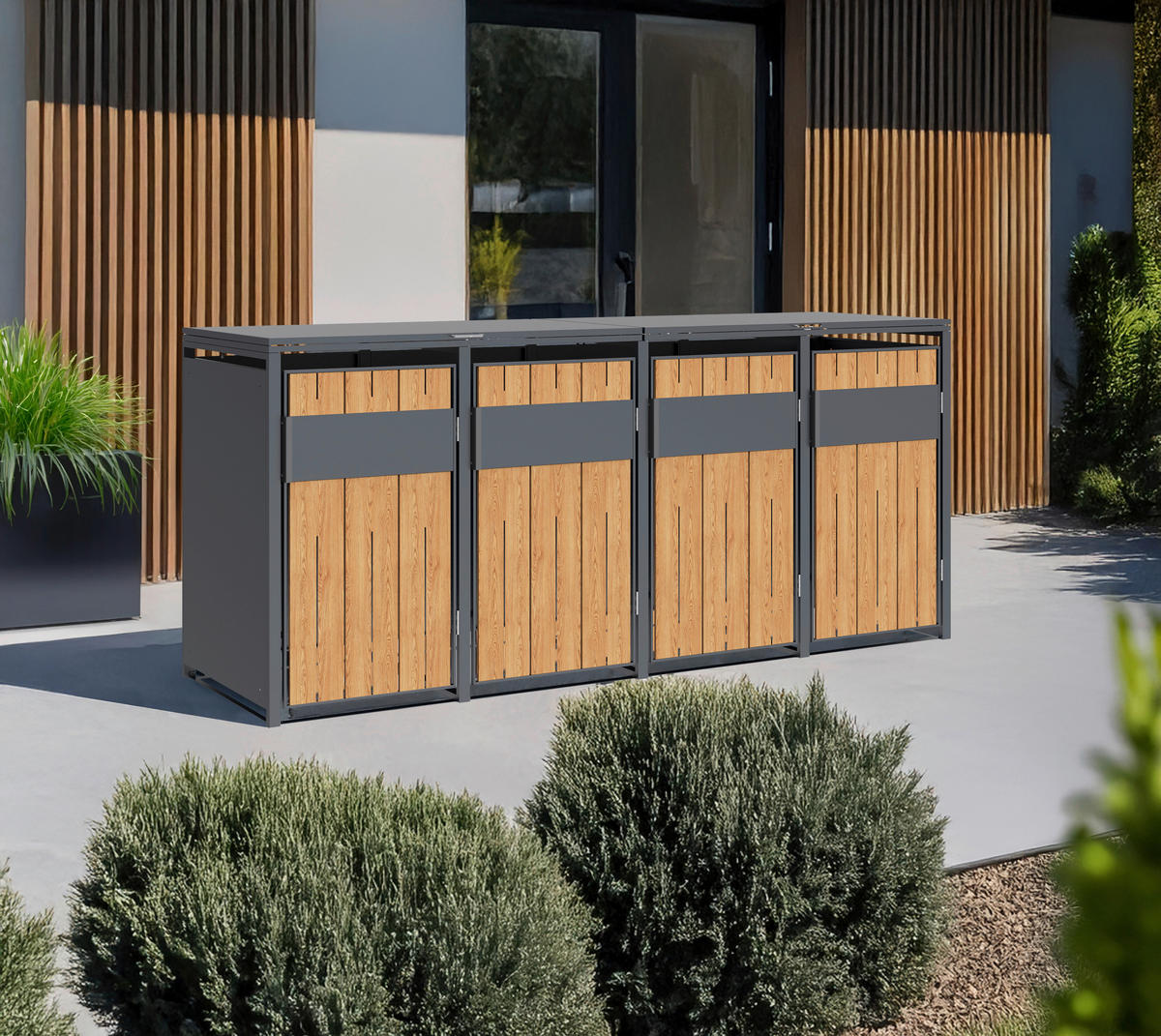 Westmann Mülltonnenbox Varius Holzoptik B/H/L: ca. 265x116x80 cm Varius - Holzoptik (80,00/265,00/116,00cm) - Westmann