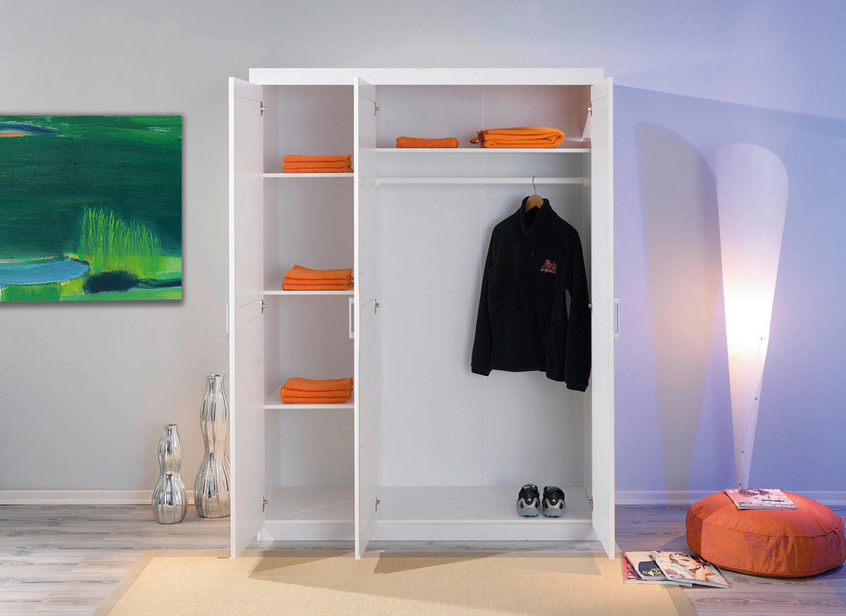 Kleiderschrank Magnus weiß B/H/T: ca. 140x190x55 cm Magnus - weiß (140,00/190,00/55,00cm) - Inter Link