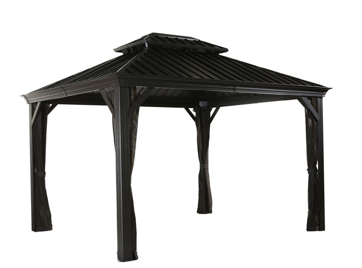Sojag Pavillon Messina anthrazit Metall B/H/L: ca. 363x292x298 cm Messina - anthrazit (298,00/363,00/292,00cm) - Sojag