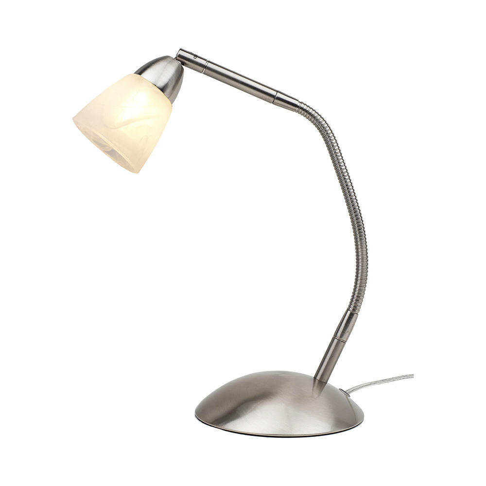SPOT Light Tischleuchte 5400087 nickel matt Chrom weiß Metall Glas B/H/T: ca. 30x39x14,5 cm 1 Brennstellen Easyfix - weiß/nickel matt (30,00/39,00/14,50cm)