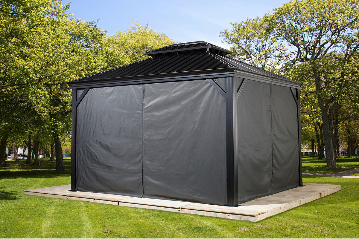 Sojag Pavillon Messina anthrazit Metall B/H/L: ca. 363x292x298 cm Messina - anthrazit (298,00/363,00/292,00cm) - Sojag