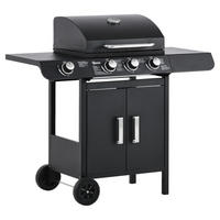 Outsunny Gasgrill Stahl B/H/L: ca. 50x100x110 cm Gasgrill mit Räder - schwarz (110,00/50,00/100,00cm) - Outsunny