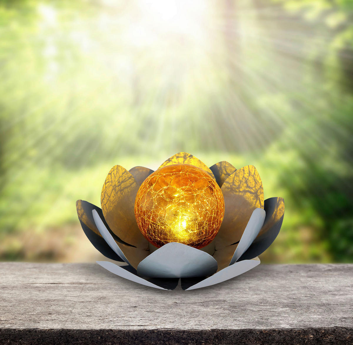 Solarleuchte orange grau B/H: ca. 25x9 cm LED-Solarleuchte_Majira - orange/grau (25,00/9,00cm) - GLOBO