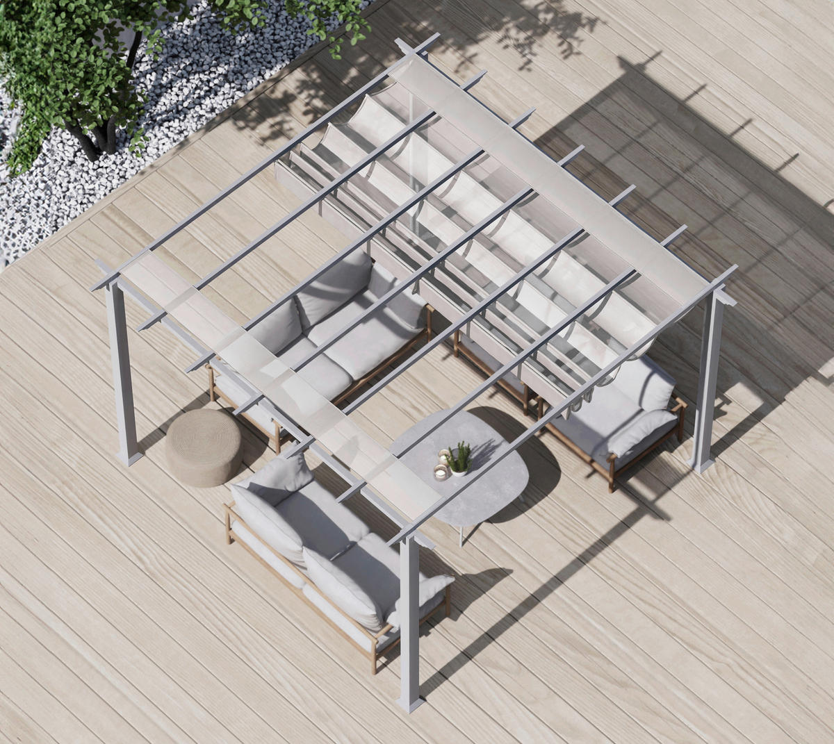 Paragon Outdoor Pavillon Florida weiß Metall B/H/L: ca. 350x235x350 cm Florida - weiß (350,00/350,00/235,00cm) - Paragon Outdoor