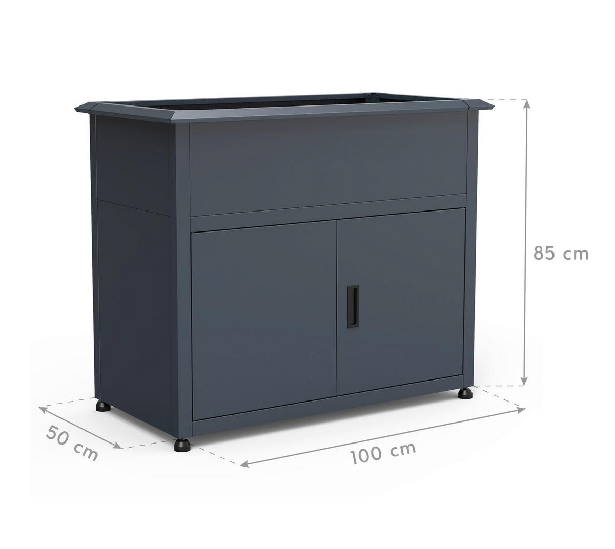 Westmann Hochbeet Plexa anthrazit Metall B/H/L: ca. 100x85x50 cm Plexa - anthrazit (50,00/100,00/85,00cm) - Westmann