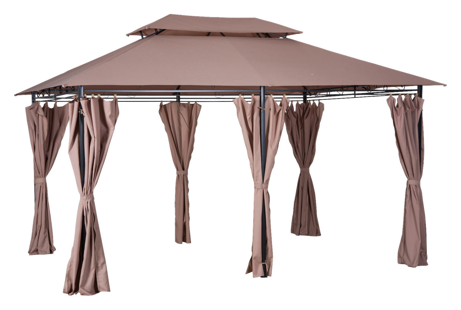 Outsunny Gartenpavillon braun Stahl B/H/L: ca. 300x265x400 cm Gartenpavillon - braun (400,00/300,00/265,00cm) - Outsunny