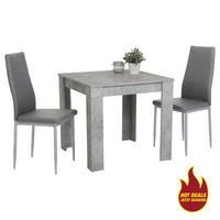 Tischgruppe duo grau Beton Optik B/H/T: ca. 80x75x80 cm duo - Alu/grau (80,00/75,00/80,00cm)