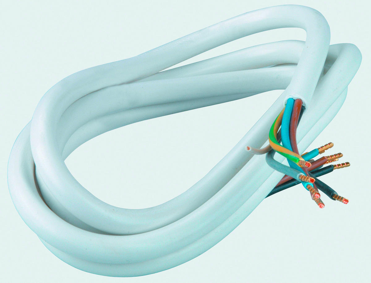 UniTec Herdanschlussleitung weiß L: ca. 200 cm Herdanschlussleitung 2m - weiß (200,00cm) - UniTec