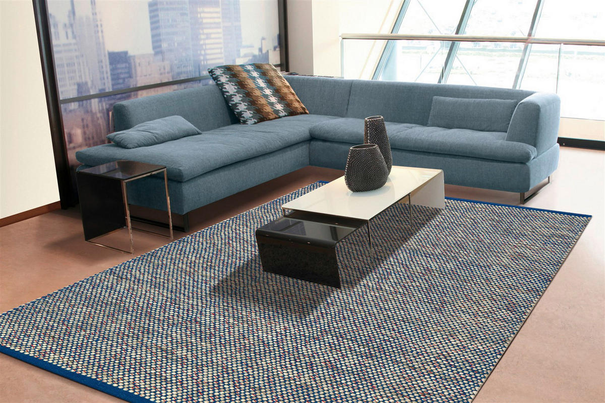 Arte Espina Flachgewebeteppich Tweed 8058 grau B/L: ca. 120x180 cm Tweed 8058 - blau/grau (120,00/180,00cm) - Arte Espina