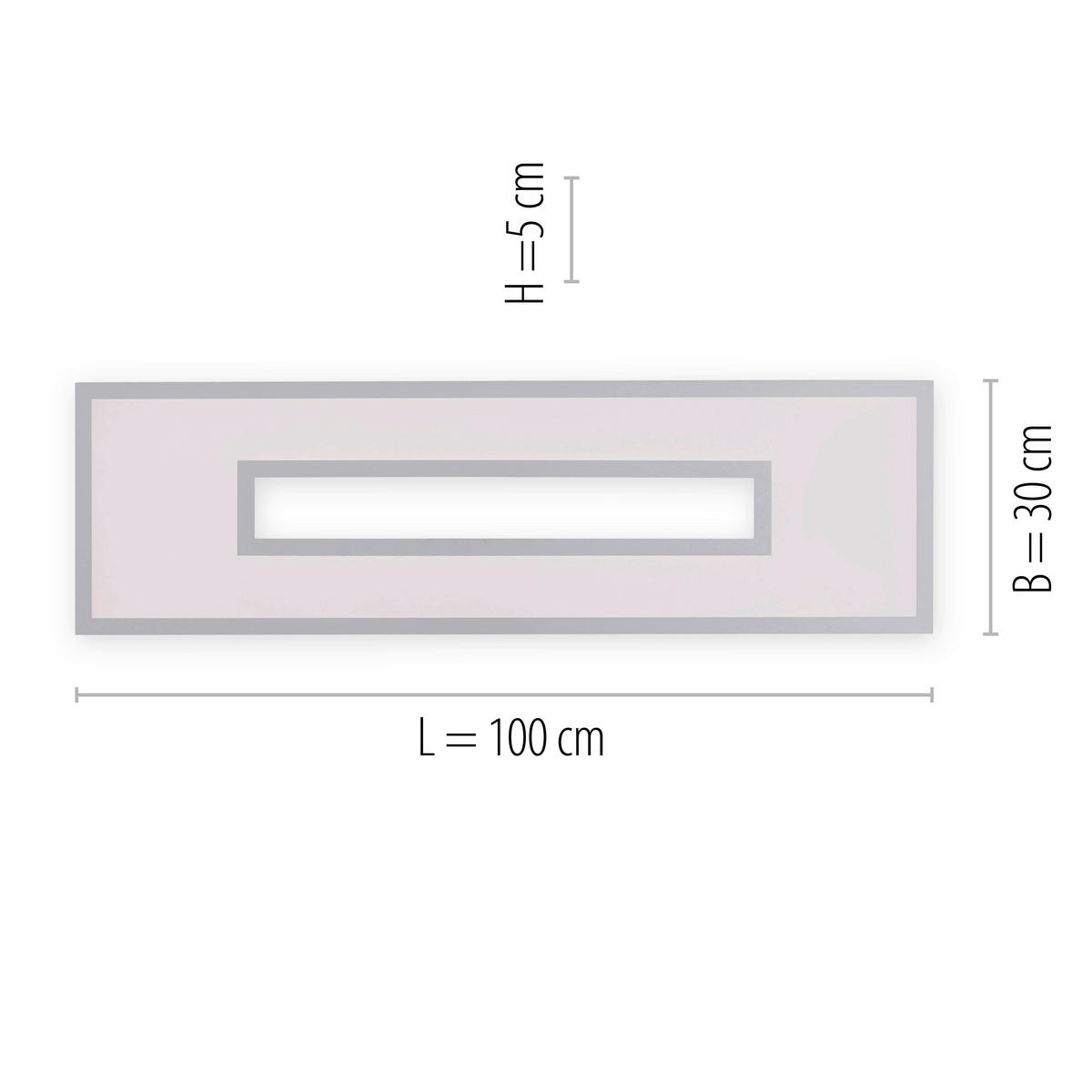 Just Light LED-Deckenleuchte RECESS 11647-16 weiß grau Kunststoff Metall B/H/T: ca. 30x5x100 cm 1 Brennstellen RECESS - weiß/grau (30,00/5,00/100,00cm) - Just Light