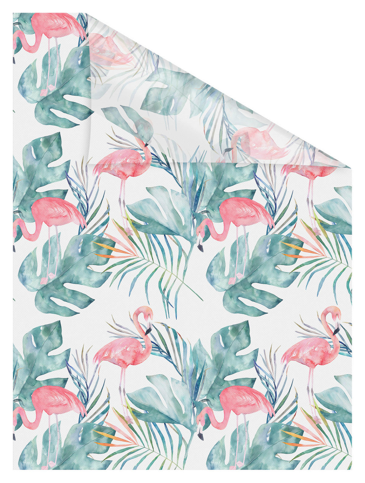 LICHTBLICK Fensterfolie Flamingo Flamingo Flamingo rosa grün B/L: ca. 50x100 cm Flamingo - grün/rosa (50,00/100,00cm) - LICHTBLICK