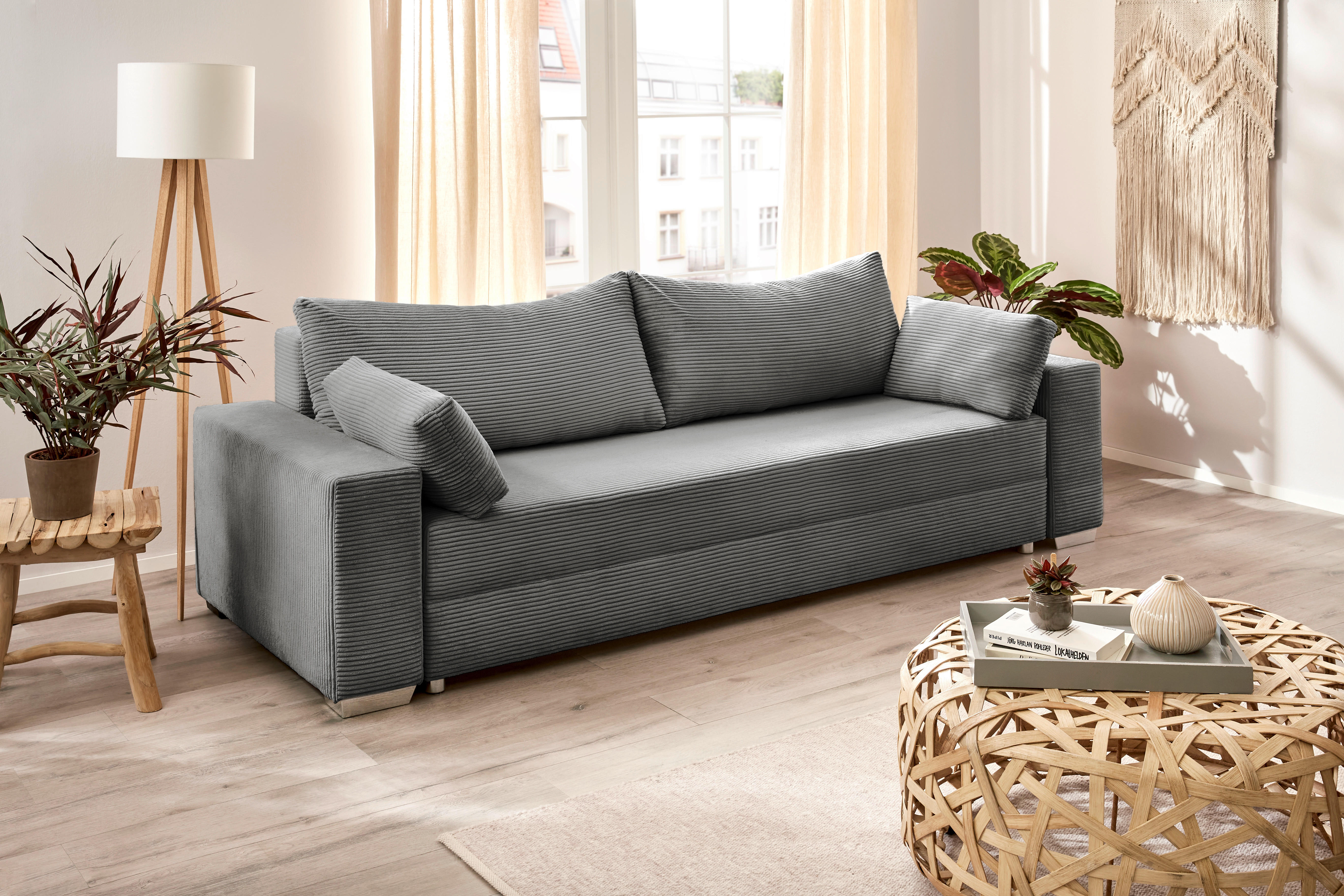 Schlafsofa Turin grau B/H/T: ca. 240x74x95 cm