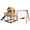 AXI Spielhaus Liam braun B/H/L: ca. 613x291x277 cm Liam - braun/grün (277,00/613,00/291,00cm) - AXI