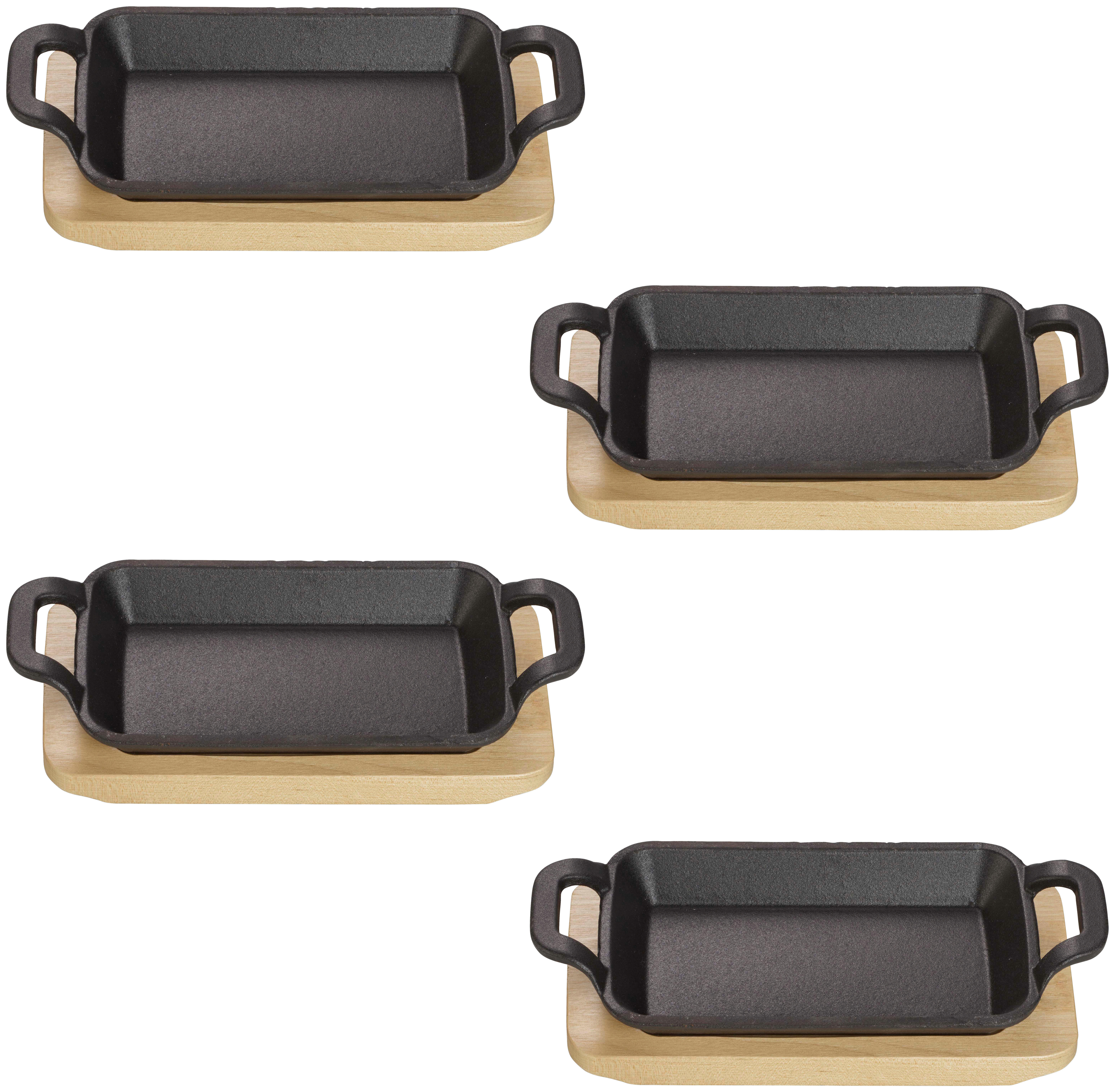 ECHTWERK Servierpfanne schwarz Eisen B/H/L: ca. 10x4x20 cm Servierpfanne_4tlg. rechteckig - schwarz (20,00/10,00/4,00cm) - ECHTWERK