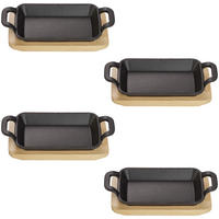 ECHTWERK Servierpfanne schwarz Eisen B/H/L: ca. 10x4x20 cm Servierpfanne_4tlg. rechteckig - schwarz (20,00/10,00/4,00cm) - ECHTWERK