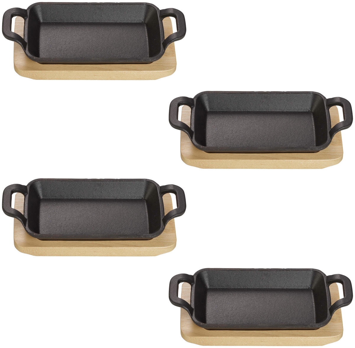 ECHTWERK Servierpfanne schwarz Eisen B/H/L: ca. 10x4x20 cm Servierpfanne_4tlg. rechteckig - schwarz (20,00/10,00/4,00cm) - ECHTWERK