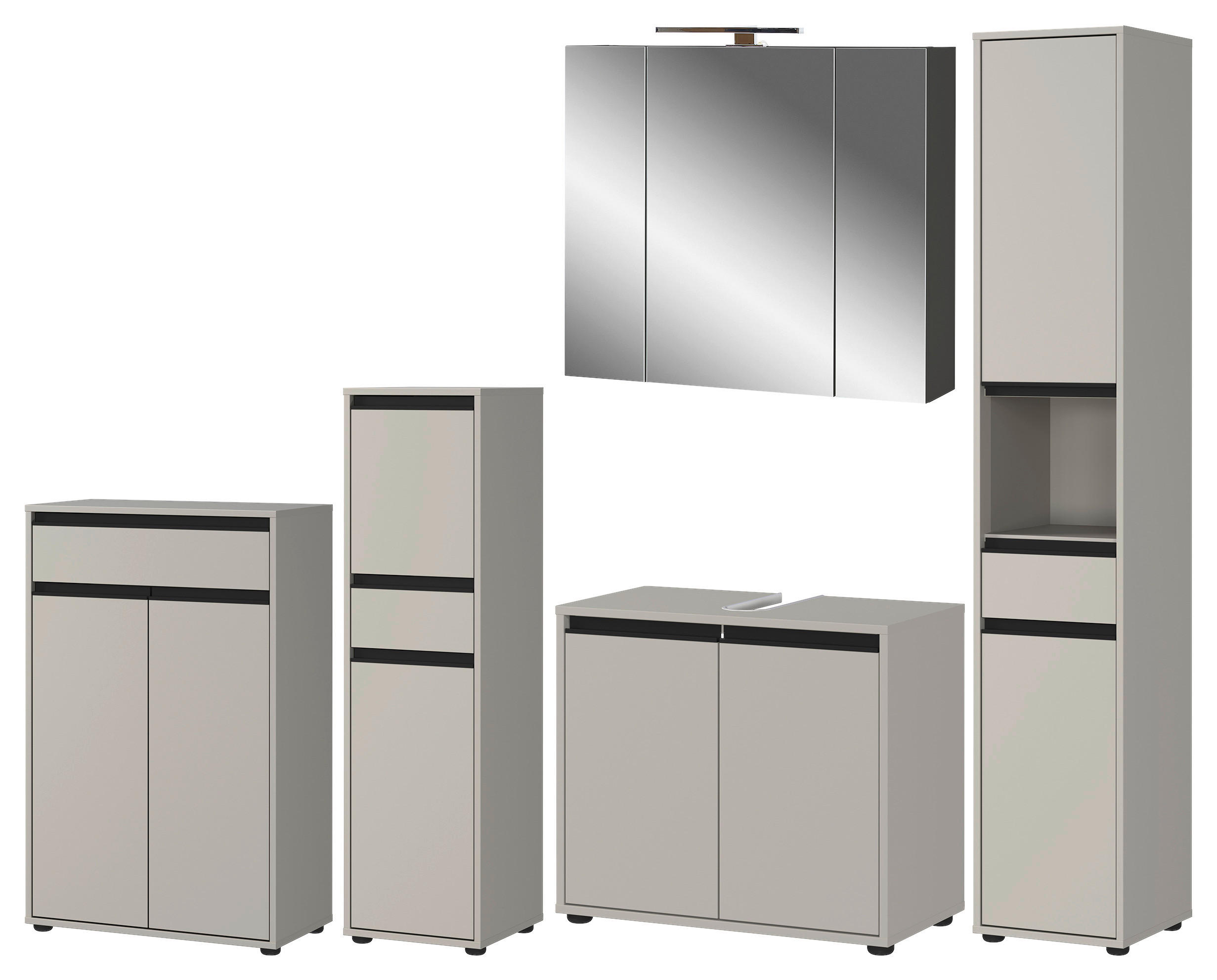 Badezimmer-Set 9932-186 steingrau B/H/T: ca. 250x190x34 cm 9932-186 - steingrau (250,00/190,00/34,00cm) - Germania