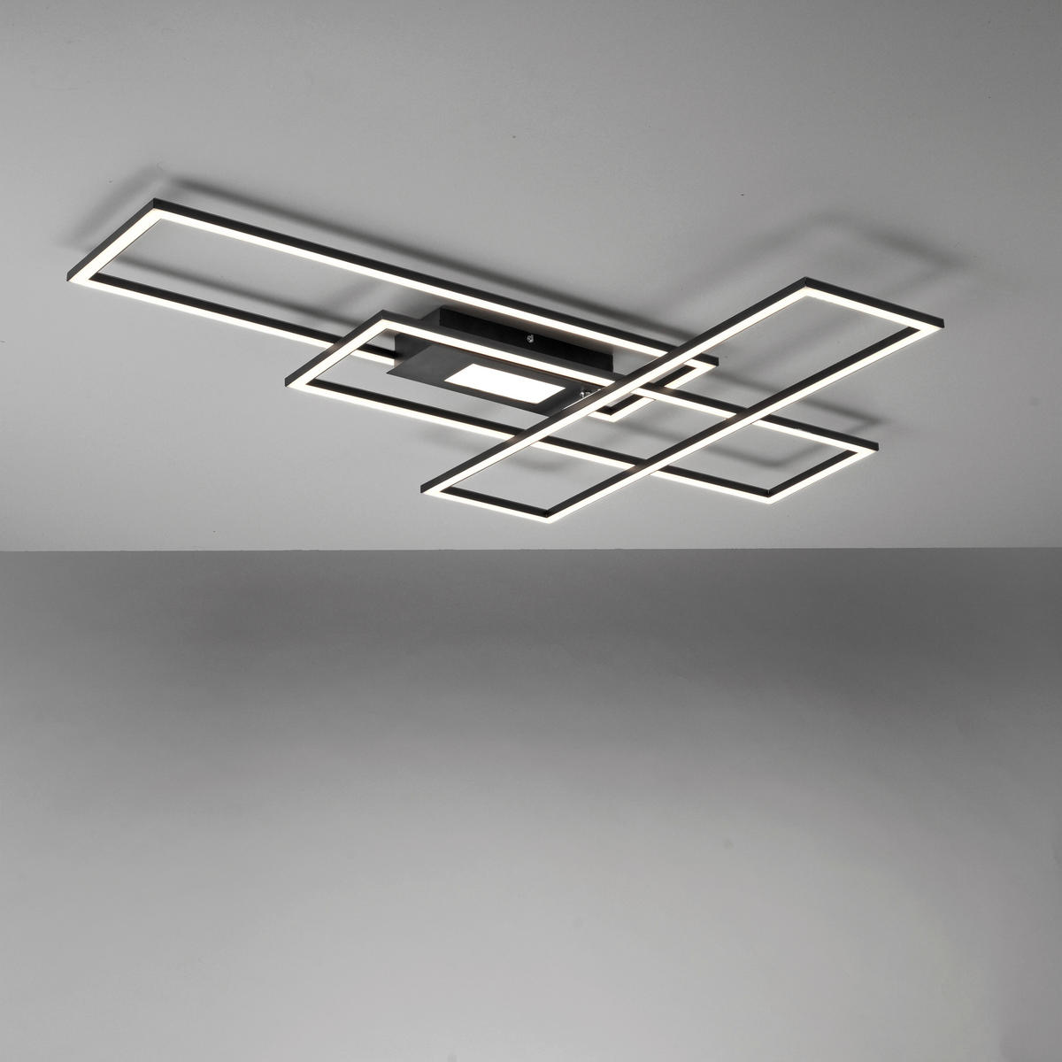 Just Light Deckenleuchte 14693-18 schwarz Aluminium B/H/T: ca. 99x5x69 cm LED-Deckenleuchte_Asmin - schwarz (99,00/5,00/69,00cm) - Just Light