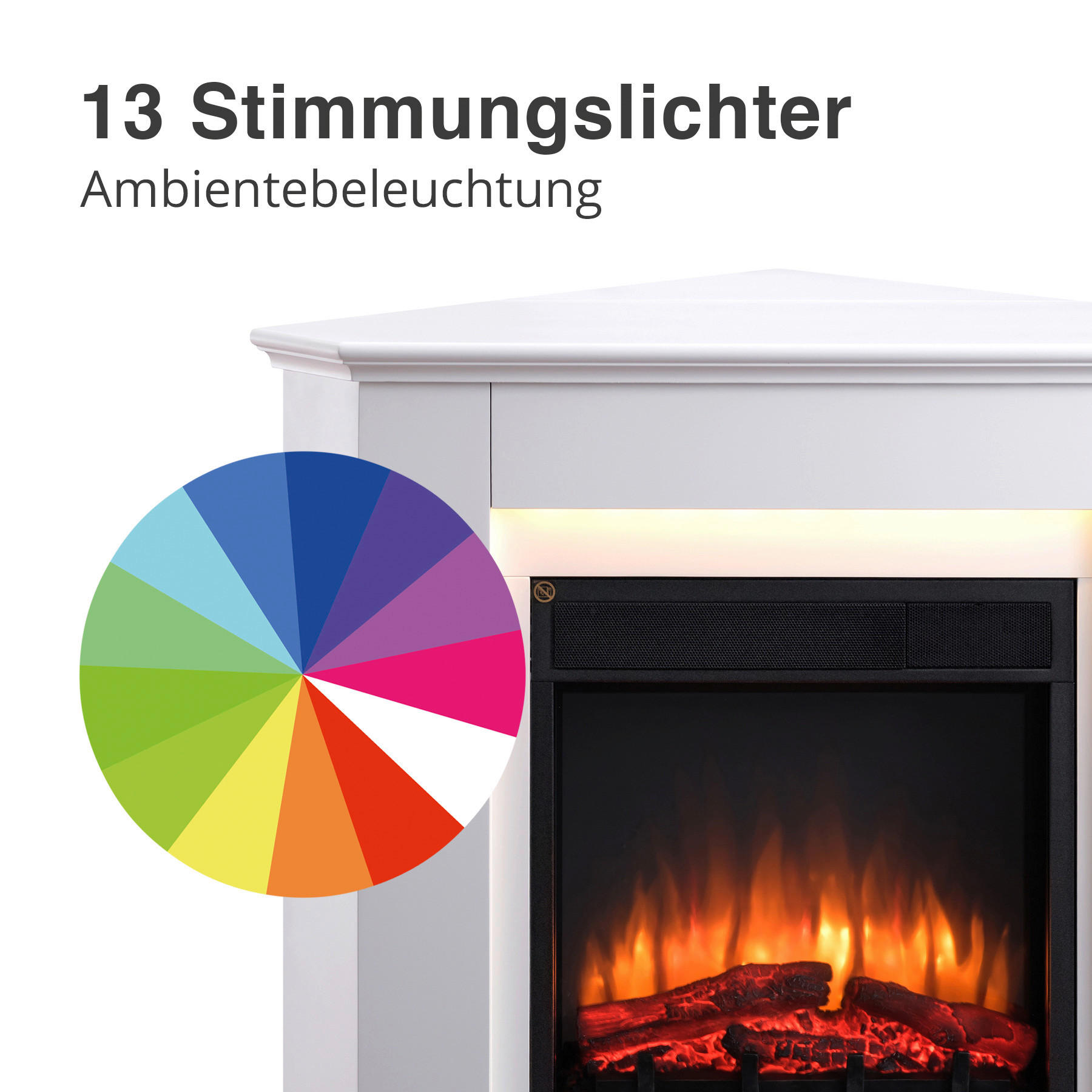 RICHEN Elektrischer Kamin/Eckkamin Elekt...