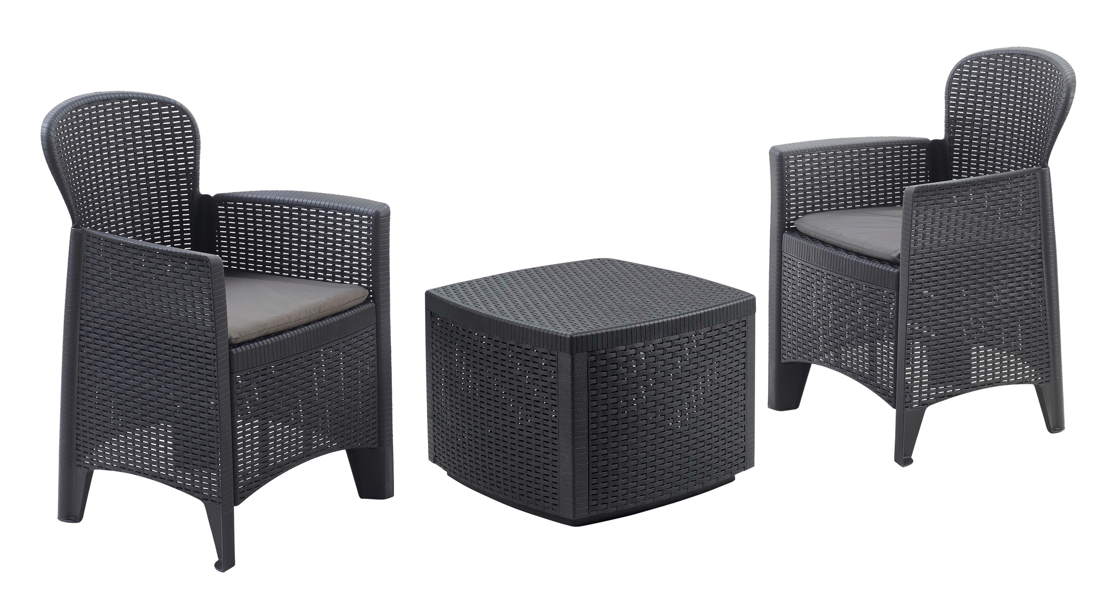 ProGarden Balkonset Three anthrazit Kunststoff Three - anthrazit - ProGarden