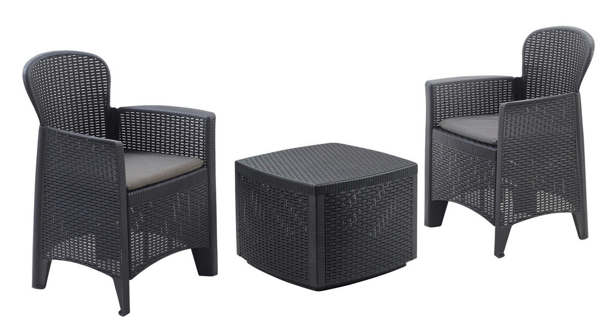 ProGarden Balkonset Three anthrazit Kunststoff Three - anthrazit - ProGarden