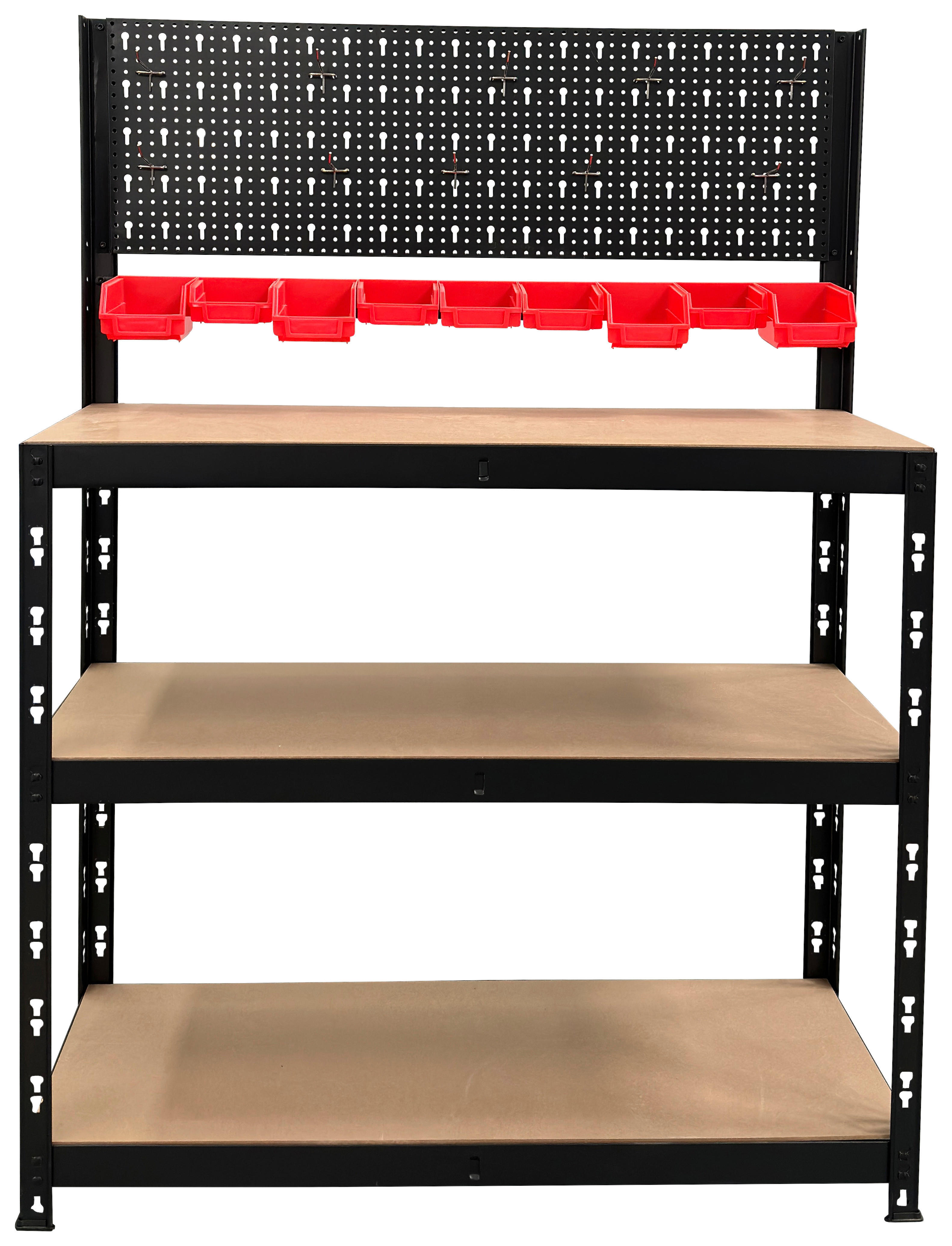 Werkbank schwarz B/H/T: ca. 100x136x40 cm Werkbank 100x40x136cm S - schwarz (100,00/136,00/40,00cm)