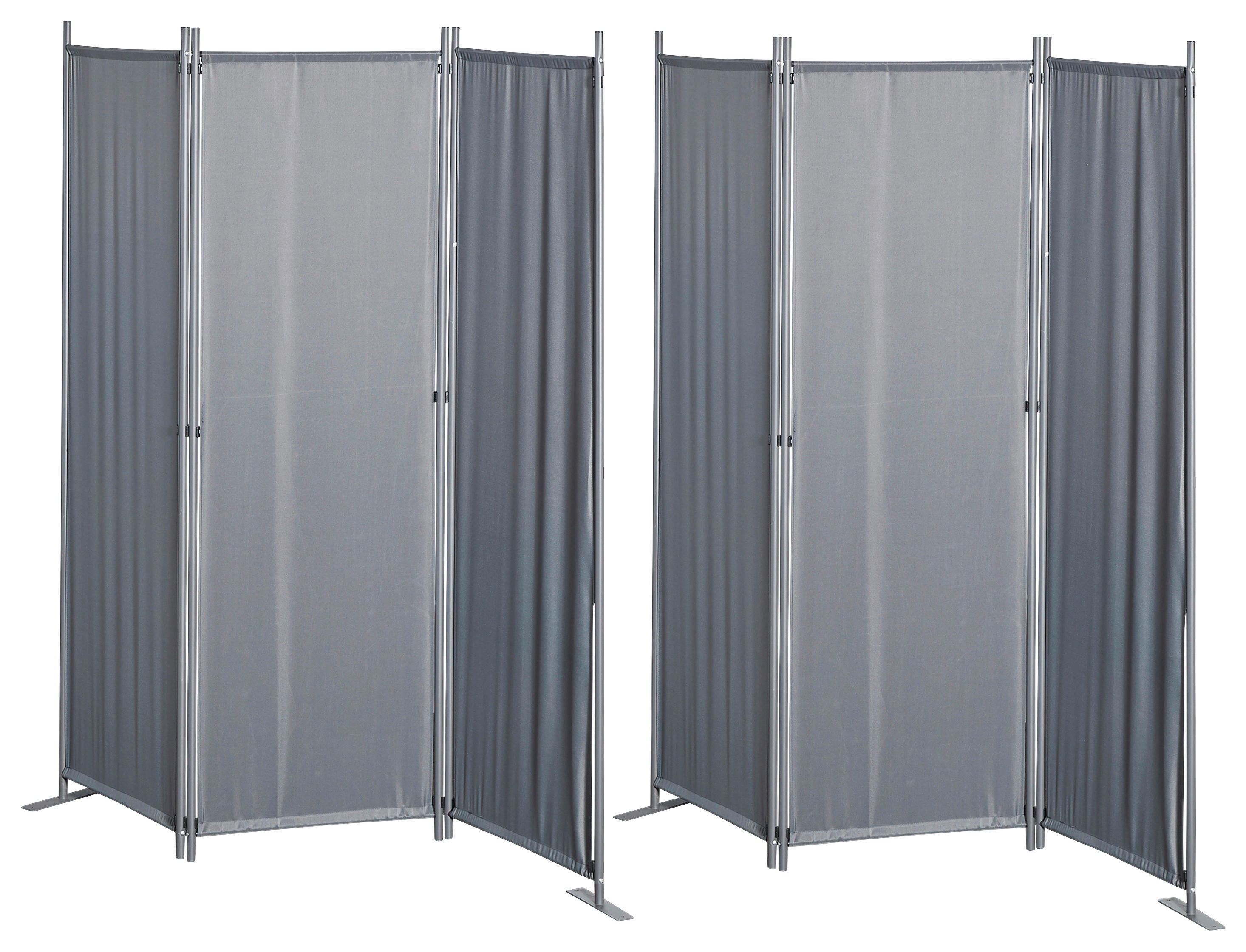 Grasekamp Paravent 3-teilig 2er Set grau Polyester B/H: ca. 165x170 cm 3-teilig 2er Set - grau (165,00/170,00cm) - Grasekamp