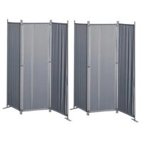 Grasekamp Paravent 3-teilig 2er Set grau Polyester B/H: ca. 165x170 cm 3-teilig 2er Set - grau (165,00/170,00cm) - Grasekamp