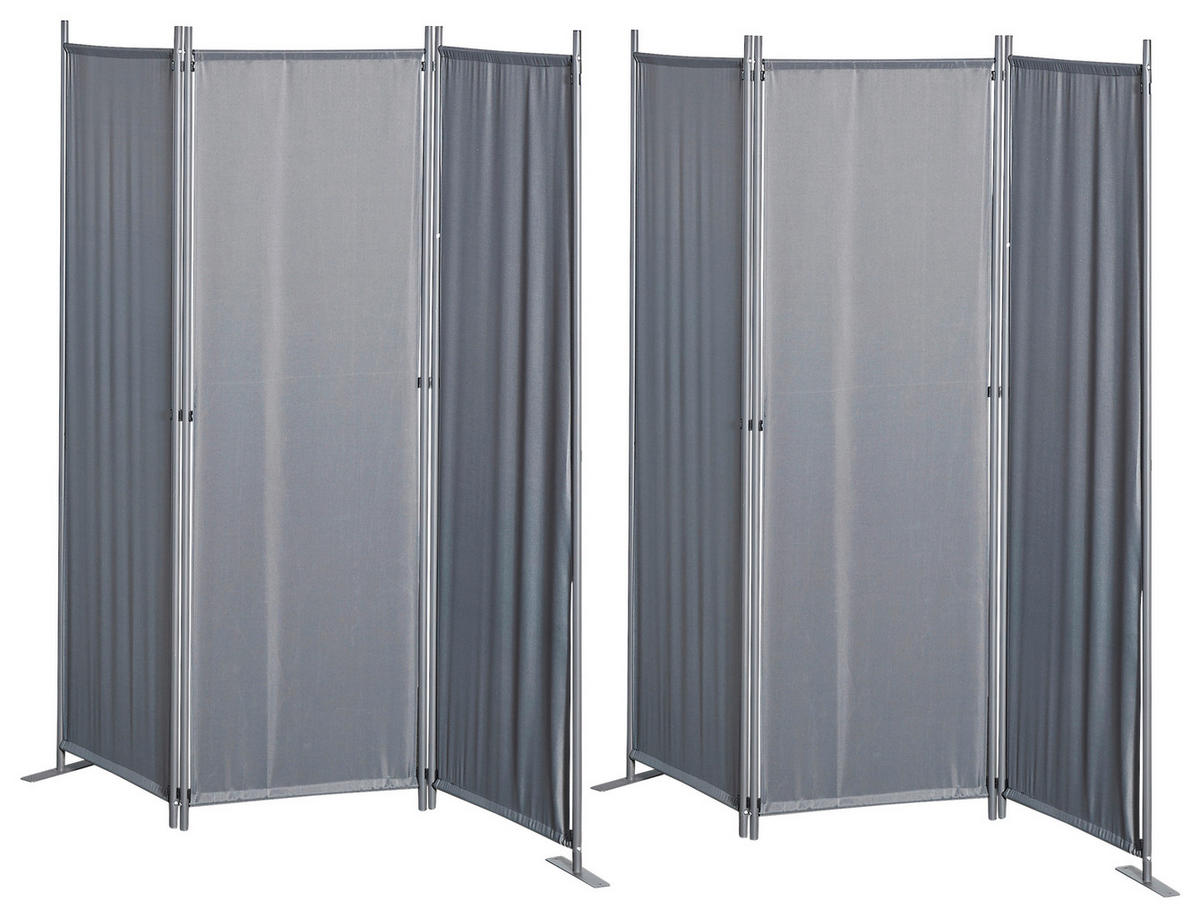 Grasekamp Paravent 3-teilig 2er Set grau Polyester B/H: ca. 165x170 cm 3-teilig 2er Set - grau (165,00/170,00cm) - Grasekamp