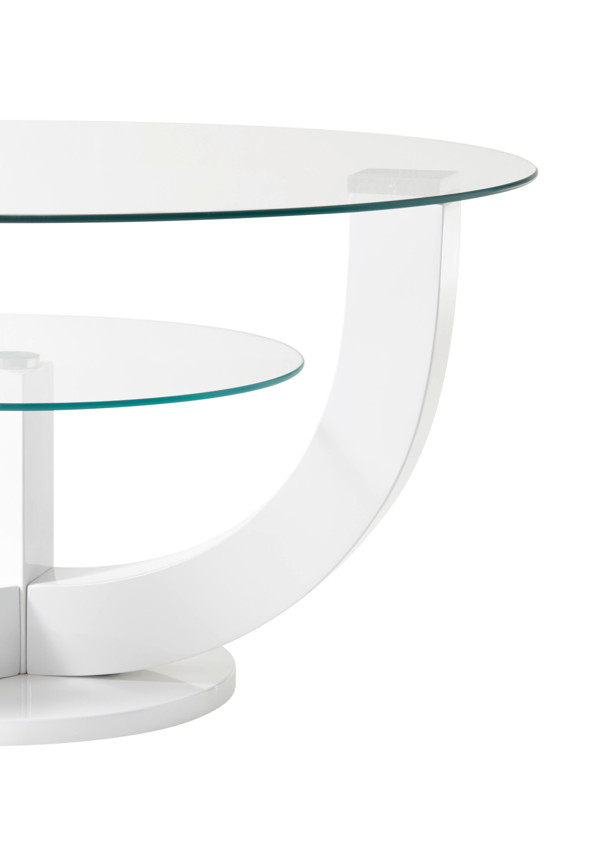 Thumbnail - Glascouchtisch Denver weiß glasklar B/H/T: ca. 80x40x80 cm