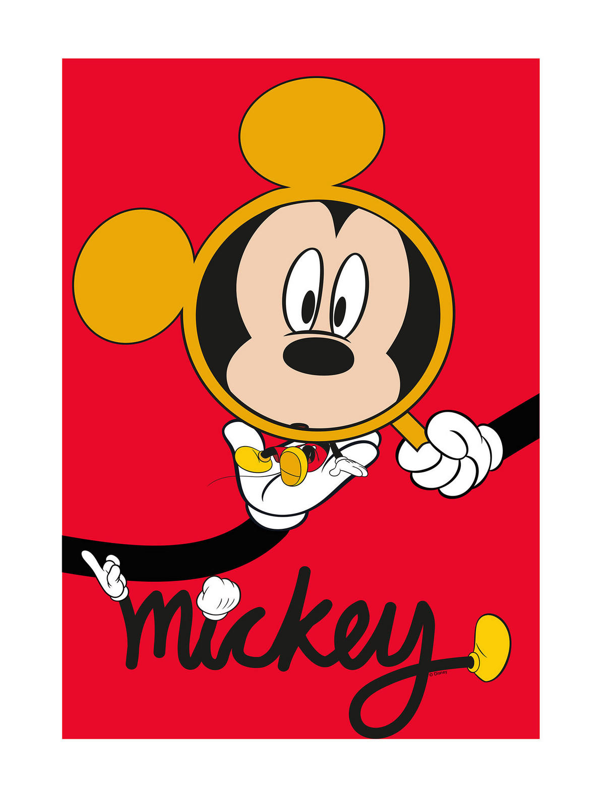 Komar Poster Mickey Mouse Magnifying Glass Disney B/L: ca. 30x40 cm Mickey Mouse Magnifying Glass - (30,00/40,00cm) - Komar