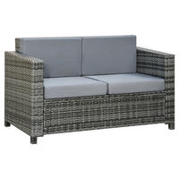 Outsunny Gartensofa grau Polyrattan B/H/L: ca. 70x130x80 cm Rattan_Sofa - grau (80,00/70,00/130,00cm) - Outsunny
