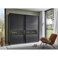 Schwebetürenschrank Easy Plus Black Graphit B/H/T: ca. 225x208x65 cm Easy Plus Black - schwarz/Graphit (225,00/208,00/65,00cm)