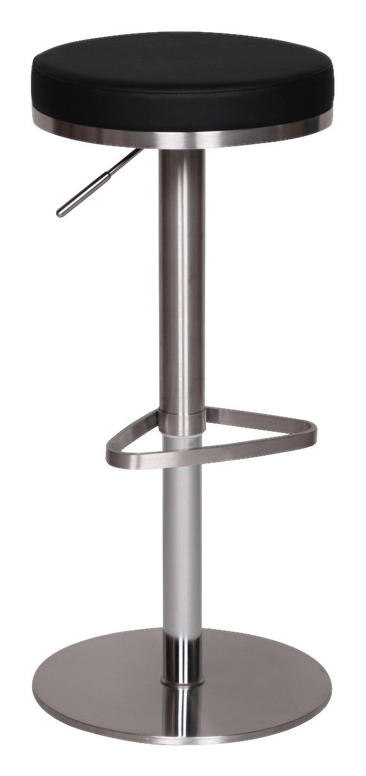 Barhocker schwarz Edelstahl Kunstleder Edelstahl Edelstahl Barhocker - schwarz/Edelstahl - Wohnling