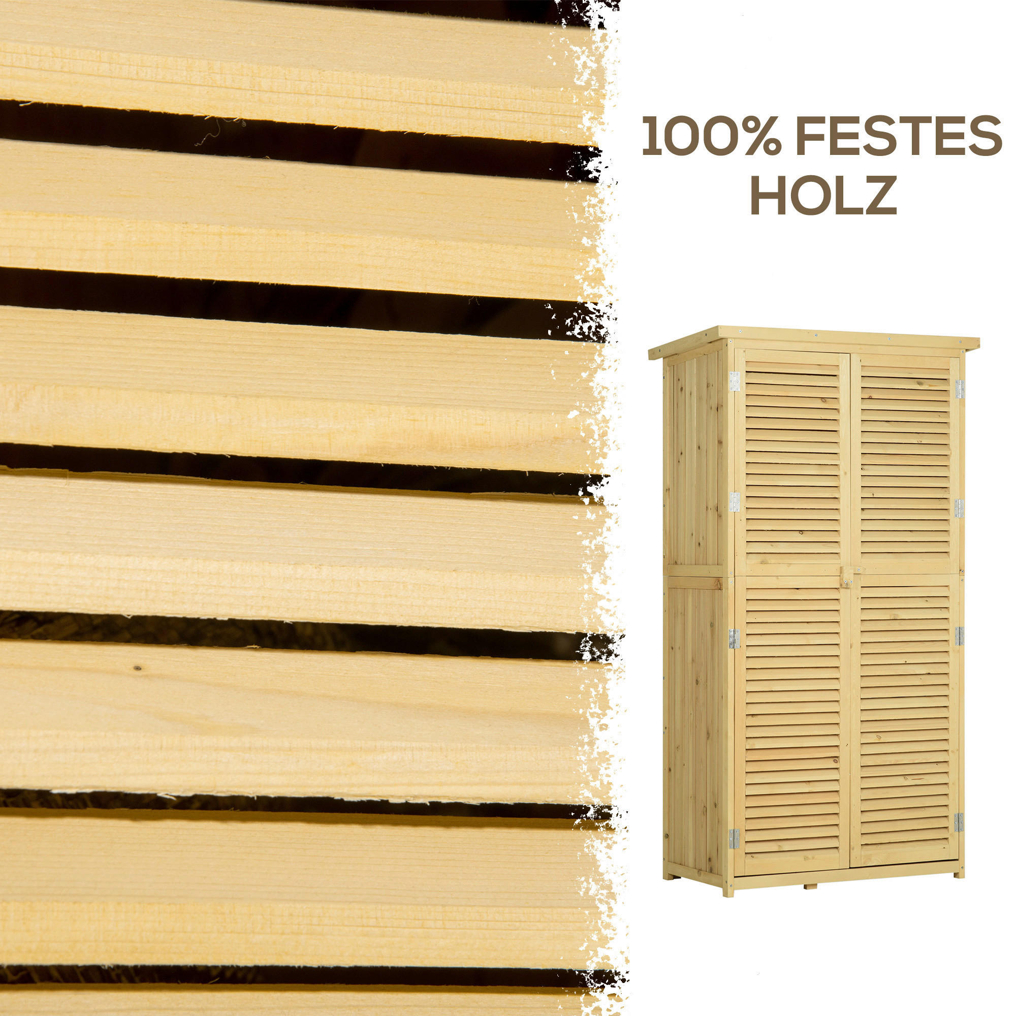 Thumbnail - Outsunny Gartenhaus natur B/H/L: ca. 465x160x87 cm