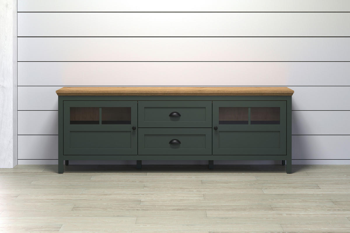 Lowboard Stanton tannengrün Eiche Evoke Coast Nachbildung B/H/T: ca. 184x64x45 cm Stanton - Eiche/tannengrün (184,00/64,00/45,00cm)