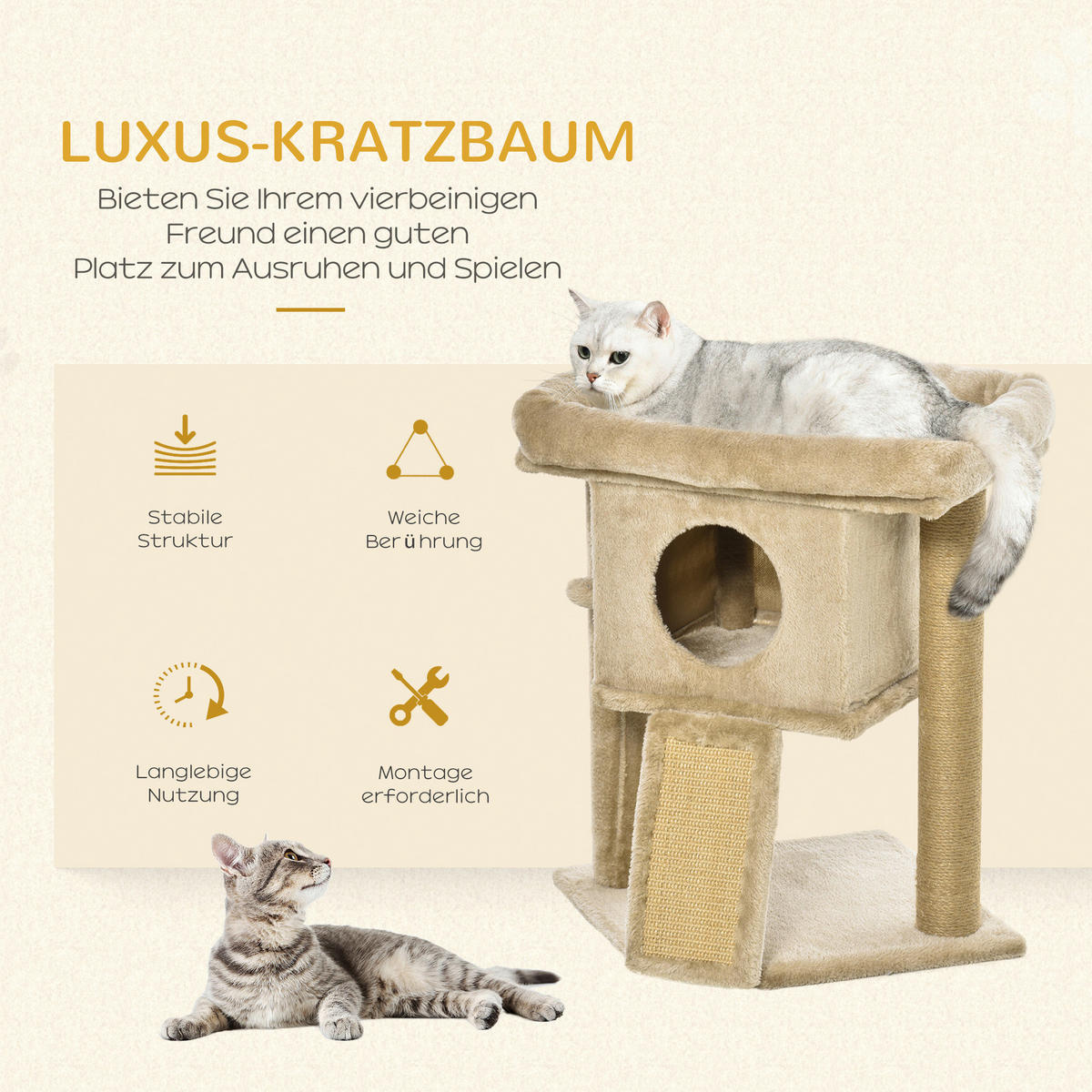 PawHut Kratzbaum braun Polypropylen B/H/L: ca. 40x40x57 cm Kratzbaum - braun (57,00/40,00/40,00cm) - PawHut
