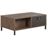 Couchtisch Fusion Eiche dunkel Nachbildung bronze Optik B/H/T: ca. 110x37x60 cm Fusion - Eiche/bronze (110,00/37,00/60,00cm)