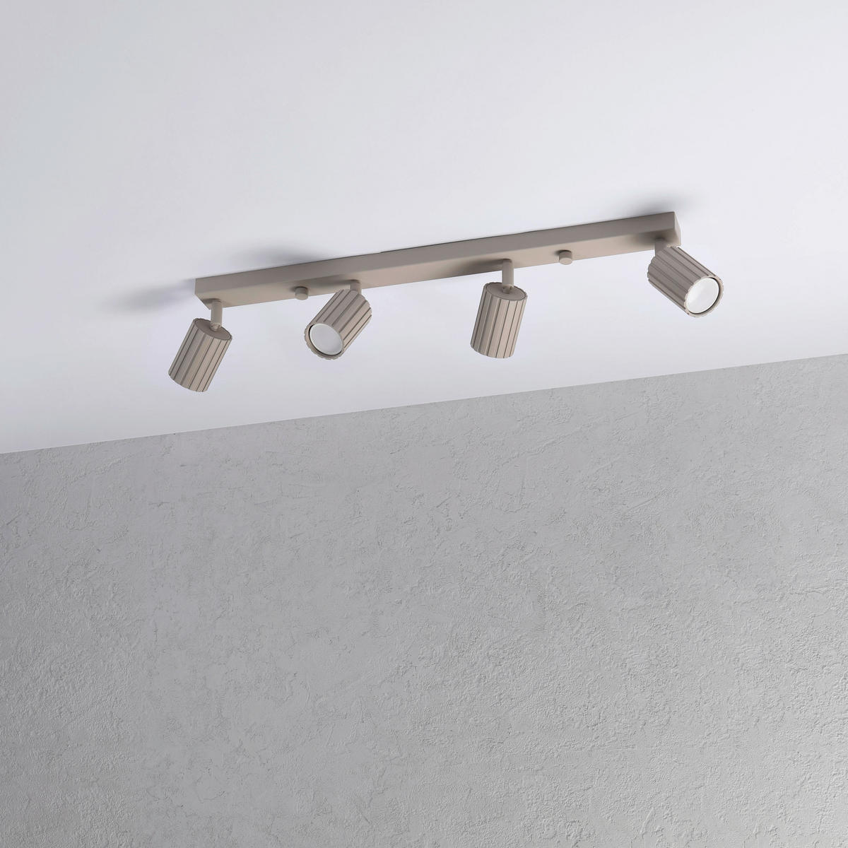 Lamkur Strahler beige Stahl B/H/L: ca. 6,5x16,5x81 cm 4 Brennstellen Prisma - beige (81,00/6,50/16,50cm) - Lamkur