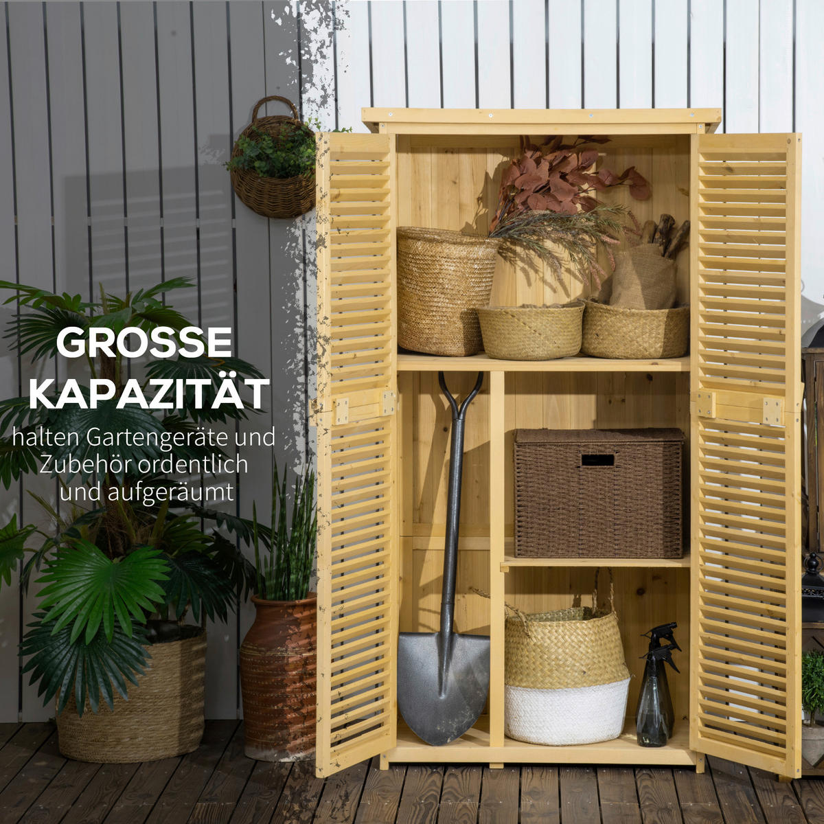 Outsunny Gartenhaus natur B/H/L: ca. 465x160x87 cm Gartenhaus - natur (87,00/465,00/160,00cm) - Outsunny