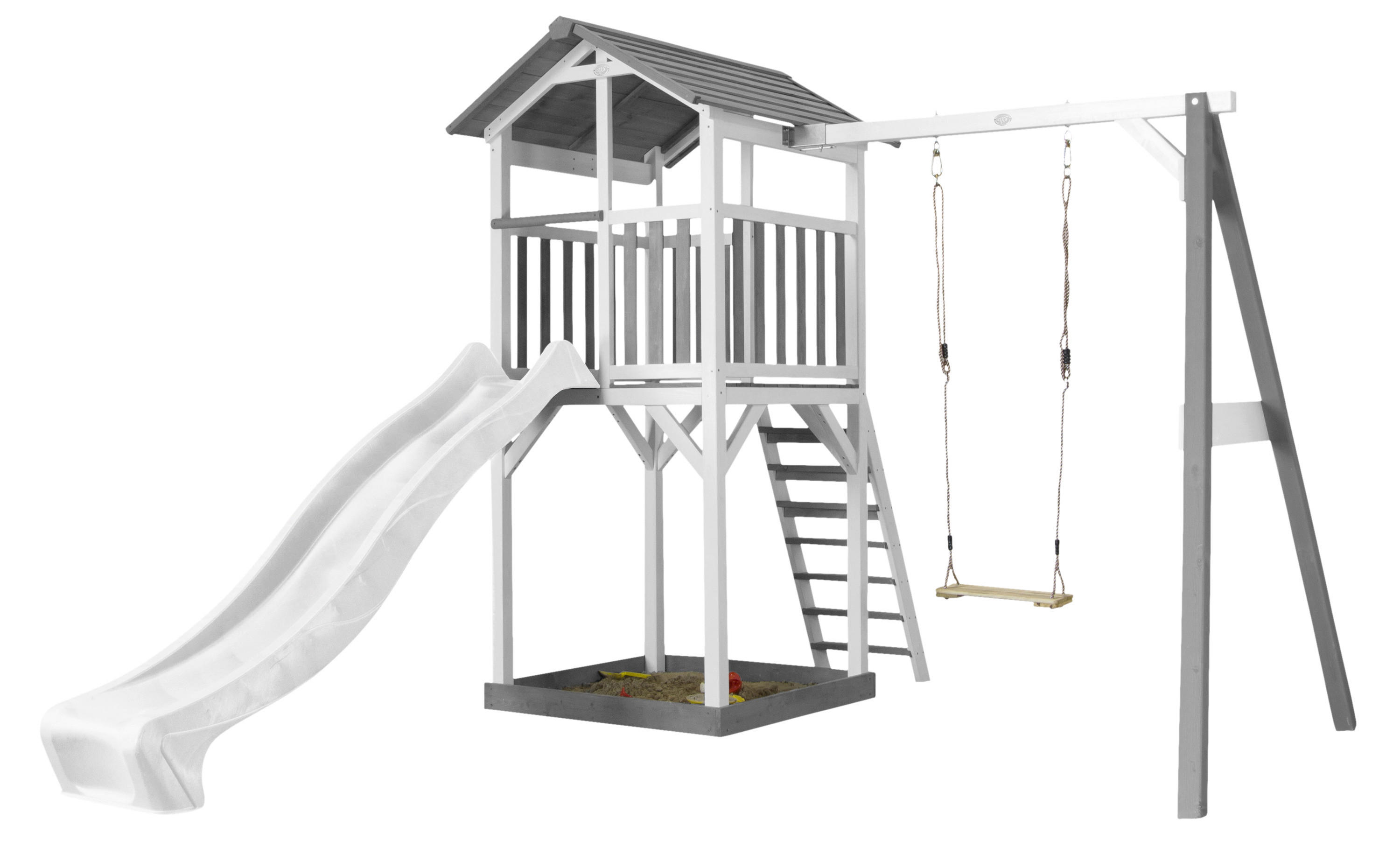 AXI Spielturm Beach Tower grau B/H/T: ca. 283,6x241,9x349 cm Beach Tower - weiß/grau (283,60/241,90/349,00cm) - AXI