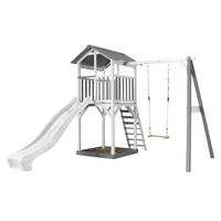 AXI Spielturm Beach Tower grau B/H/T: ca. 283,6x241,9x349 cm Beach Tower - weiß/grau (283,60/241,90/349,00cm) - AXI