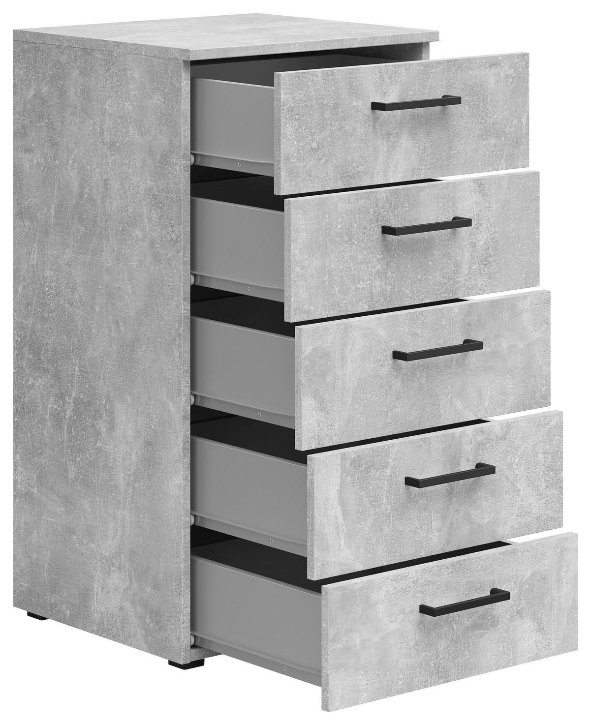 Kommode Multi-Stauraum Typ 14 Beton Optik B/H/T: ca. 45x83x40 cm Multi-Stauraum Typ 14 - Beton (45,00/83,00/40,00cm)