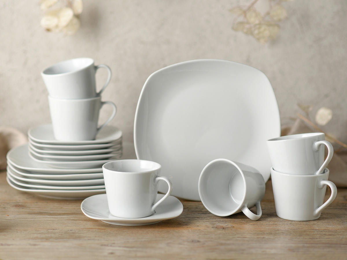 CreaTable Kaffeeservice Amelie weiß Porzellan 18 tlg. Amelie - weiß - CreaTable