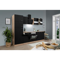 Respekta Küchenblock Economy schwarz B/H/T: ca. 270x200x60 cm Economy - Eiche/schwarz (270,00/200,00/60,00cm) - Respekta