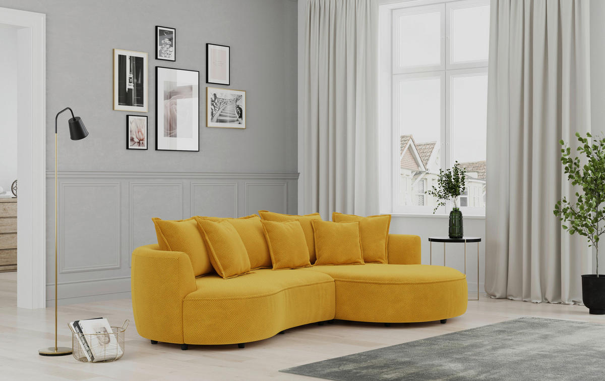 Polsterecke Levi stone Microfaser B/H/T: ca. 287x66x168 cm Levi - schwarz/stone (287,00/66,00/168,00cm)