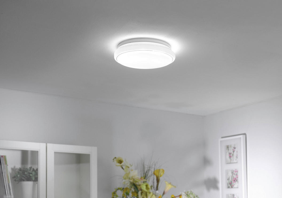 Just Light LED-Deckenleuchte JUPI 14742-16 weiß Kunststoff H/D: ca. 8,5x35 cm 1 Brennstellen LOLAsmart-JUPI - weiß (35,00/8,50cm) - Just Light