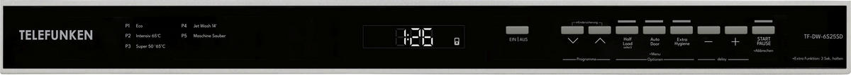 Telefunken Geschirrspüler TF-DW-6S25SD silber B: ca. 60 cm Geschirrspüler TF-DW-6S25SD - silber (60,00cm) - TELEFUNKEN